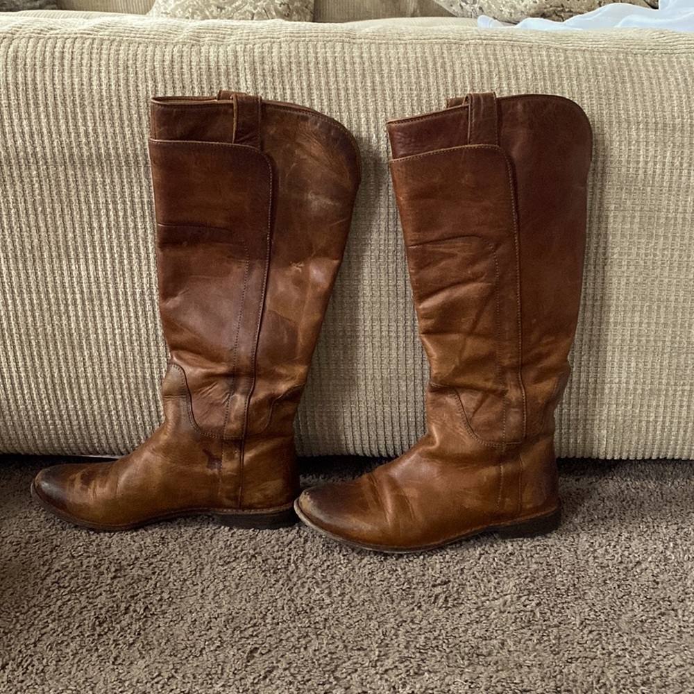 Size 7.5 Frye tall riding boots.